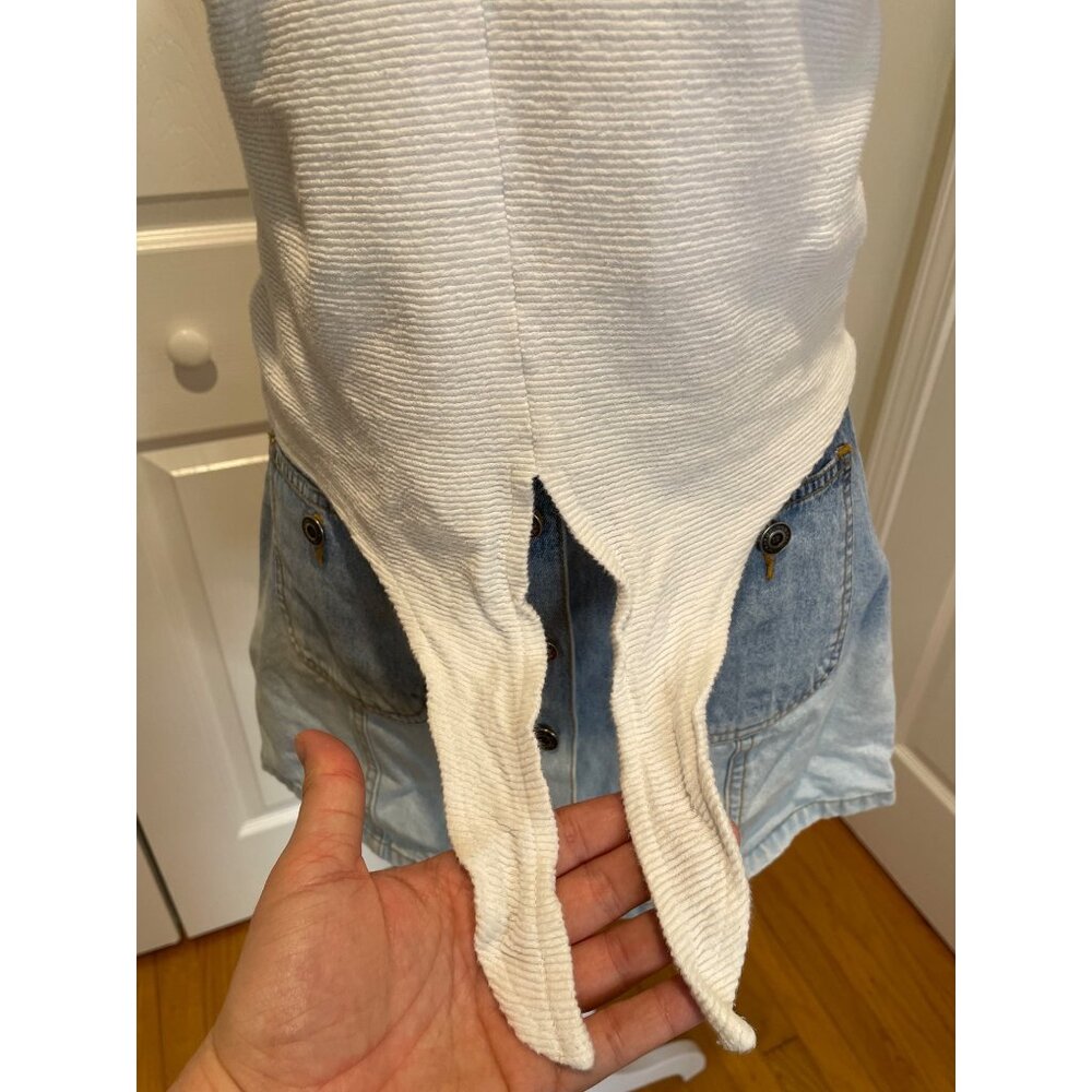 Madewell Womens White Textured Tie Front Tank Top Size XS Minimalist Basic Y2K - Picture 4 of 14